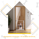 Ver imagem 3 de Portão Pet Grade Proteção 80cm Branco Criança Bebê Cachorro Cão com Extensor 20cm Itagold