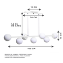 Ver imagem 2 de Lustre Pendente Figo 7 Globos Esfera De Vidro: Cor Branco