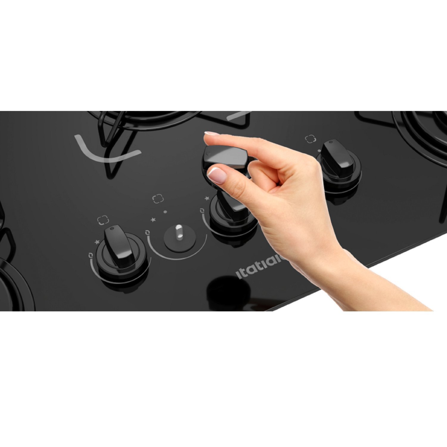 Cooktop 5 Bocas Essencial á Gás Tripla Chama Bivolt Itatiaia Preto - 4