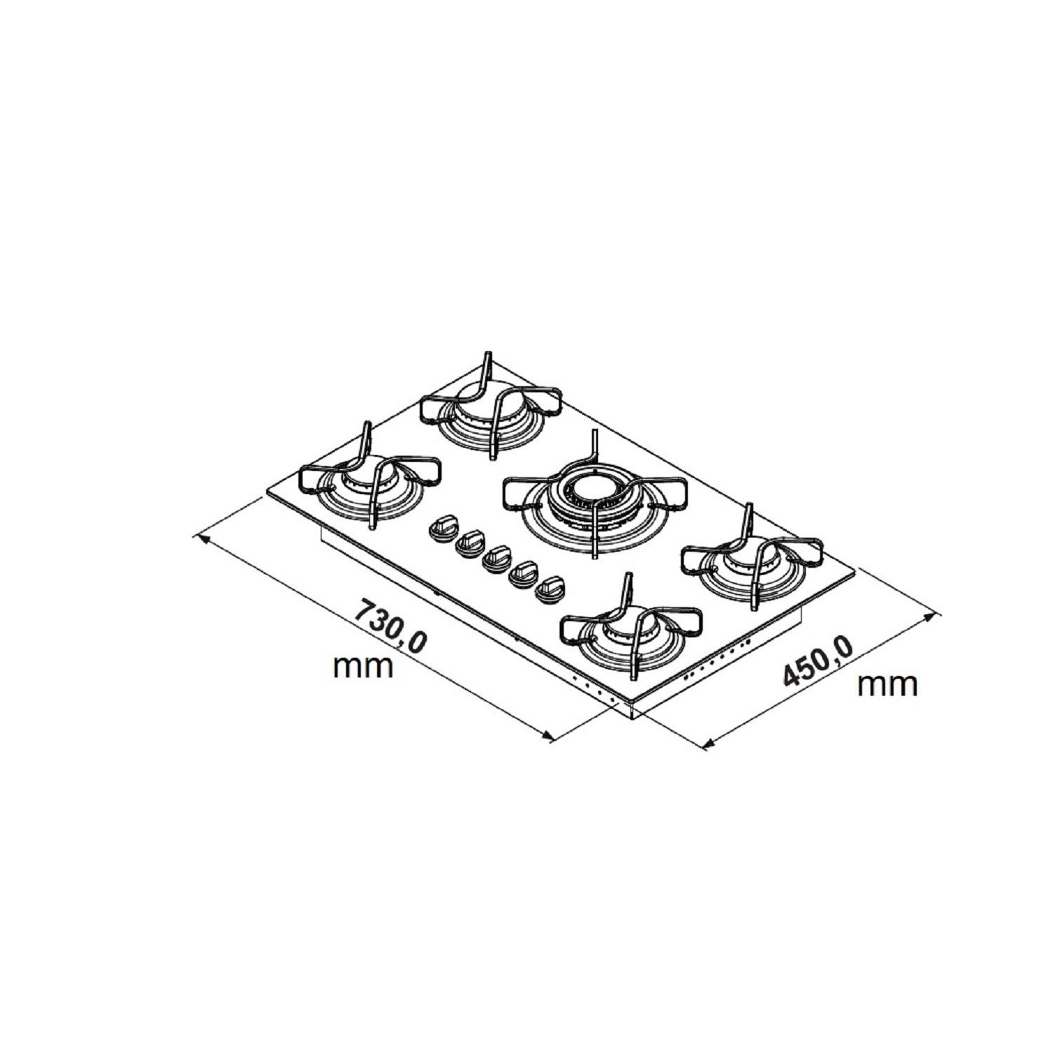 Cooktop 5 Bocas Essencial á Gás Tripla Chama Bivolt Itatiaia Preto - 8