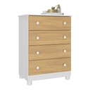 Ver imagem 2 de Cômoda Infantil 65cm com 4 Gavetas Allegra Multimóveis Mp4421 Branco/madeirado Branco/madeirado