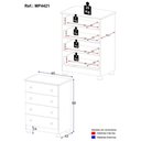 Ver imagem 3 de Cômoda Infantil 65cm com 4 Gavetas Allegra Multimóveis Mp4421 Branco/madeirado Branco/madeirado