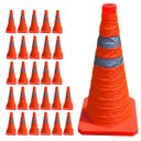 Ver imagem 4 de Cone Retratil Flexivel Kit 26 Uni Sinalizaçao Estrada Dobravel Alerta Obra Rodovia Segurança Emergen