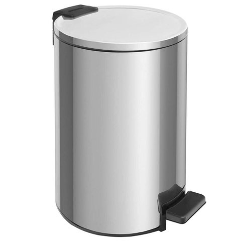 Lixeira 12l Pedal e Balde Interno Removível Inox Tramontina Cozinha Banheiro Escritório