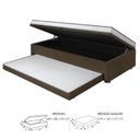 Ver imagem 2 de Cama Box Conjugada Solteiro 88x188 c/ Baú e Cama Auxiliar Maya Marrom