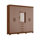 Ver imagem 1 de Guarda Roupa Virtus Casal Quarto com 6 Portas e 4 Gavetas Nogueira/cappuccino