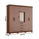 Ver imagem 4 de Guarda Roupa Virtus Casal Quarto com 6 Portas e 4 Gavetas Nogueira/cappuccino