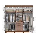 Ver imagem 3 de Guarda Roupa Virtus Casal Quarto com 6 Portas e 4 Gavetas Nogueira/cappuccino