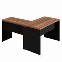 Ver imagem 4 de Mesa em L Escrivaninha 1,20m X 1,50m Escritório F5 Office Cor:nogal com Preto