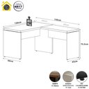Ver imagem 2 de Mesa em L Escrivaninha 1,20m X 1,50m Escritório F5 Office Cor:nogal com Preto