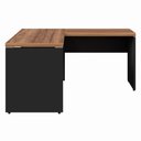 Ver imagem 5 de Mesa em L Escrivaninha 1,20m X 1,50m Escritório F5 Office Cor:nogal com Preto