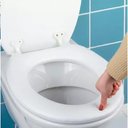 Ver imagem 3 de Tampa Sanitaria Oval Decorada Almofadada Universal Macia Assento de Vaso para Banheiro Privada e Cas