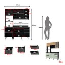 Ver imagem 5 de Cozinha Compacta Begônia 180cm 6 Portas 4 Gavetas Mármore Lunar/freijó Cz1203 Cor: Lunar/verde/freij