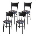 Ver imagem 1 de Conjunto 4 Cadeiras para Cozinha Viena:floral Preto