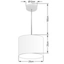 Ver imagem 2 de Lustre Pendente Cilíndrico Vivare Md-4201 Cúpula em Tecido 25x25cm - Bivolt - Linho Bege - Bivolt