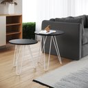 Ver imagem 1 de Mesa de Canto Duo Lisboa Ferro Branco Tampo Preto