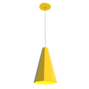 Ver imagem 1 de Lustre Pendente Facetado Cônico 35x21cm 1xE27 Em Madeira - Amarelo