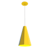 Lustre Pendente Facetado Cônico 35x21cm 1xE27 Em Madeira - Amarelo - 1