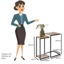 Ver imagem 3 de Mesa Lateral Sofá de Madeira Auxiliares Industrial Aurora