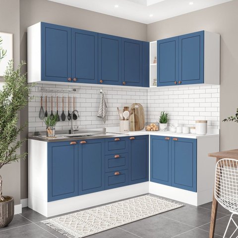 Cozinha 6 Peças com Rodapé Pérola Yescasa