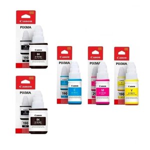 Kit 5 Refil de Tinta Gi190 Canon Original Gi-190 G190