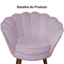 Ver imagem 2 de Poltrona Decorativa Pétala Suede Rosê Pés Madeira Ms Decor