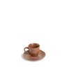 Jogo de 6 Xícaras de Café com Pires Orgânico Florear - Terracota - 7