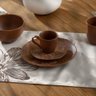 Jogo de 6 Xícaras de Café com Pires Orgânico Florear - Terracota - 3