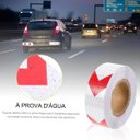 Ver imagem 2 de Faixa Refletiva 25 Metros Segurança Seta Sinalizaçao Kit 45 Uni Via Publica Caminhao Estrada Automot