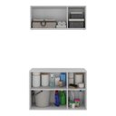 Ver imagem 4 de Conjunto Lavanderia Suspenso Multiuso Armário Aéreo e Balcão 3 Portas Multimóveis Mp5049 Branco