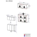 Ver imagem 3 de Conjunto Lavanderia Suspenso Multiuso Armário Aéreo e Balcão 3 Portas Multimóveis Mp5049 Branco