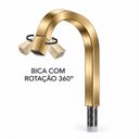 Ver imagem 4 de Torneira Laguna Dourado Escovado Baixa Aço Inox 304 Goldenx
