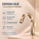 Ver imagem 6 de Torneira Laguna Dourado Escovado Baixa Aço Inox 304 Goldenx