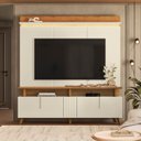 Ver imagem 1 de Estante Home para TV 70 Polegadas 191,2x180cm Petropolis 1.8 Off White Canela