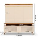 Ver imagem 6 de Estante Home para TV 70 Polegadas 191,2x180cm Petropolis 1.8 Off White Canela