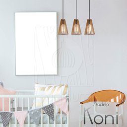 Pendente Luminária Koni Madeira Mdf Desmontada 3 Unidades:rústico - 3