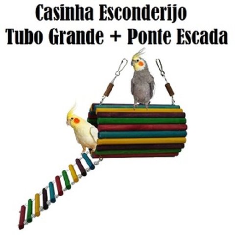 Brinquedo Aves Roedores playground toca casinha ponte escada
