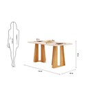 Ver imagem 3 de Mesa de Jantar Karen 1700 Tampo Chanfrado 2026 Marrom/Cedro/Off White