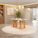 Ver imagem 1 de Mesa de Jantar Karen 1700 Tampo Chanfrado 2026 Marrom/Cedro/Off White