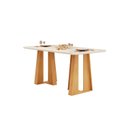 Ver imagem 2 de Mesa de Jantar Karen 1700 Tampo Chanfrado 2026 Marrom/Cedro/Off White