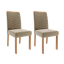 Ver imagem 4 de Conjunto Sala de Jantar Mesa Ágata 130x80cm Tampo Vidro/MDF com 4 Cadeiras Clarice