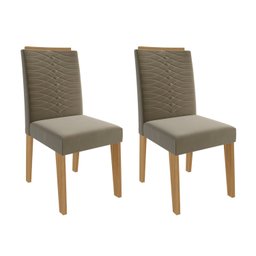 Conjunto Sala de Jantar Mesa Ágata 130x80cm Tampo Vidro/MDF com 4 Cadeiras Clarice  - 6
