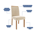 Ver imagem 7 de Conjunto Sala de Jantar Mesa Ágata 130x80cm Tampo Vidro/MDF com 4 Cadeiras Clarice 