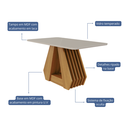 Ver imagem 6 de Conjunto Sala de Jantar Mesa Ágata 130x80cm Tampo Vidro/MDF com 4 Cadeiras Clarice 