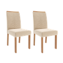 Ver imagem 3 de Conjunto Sala de Jantar Mesa Ágata 130x80cm Tampo Vidro/MDF com 4 Cadeiras Clarice 