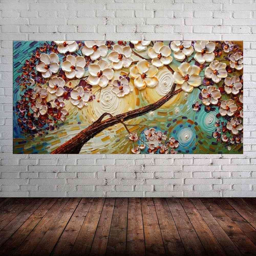 Quadro Pintura Tela Abstrato Moderno 2176: 70cm (A) x 140cm (L) - 1