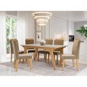 Ver imagem 1 de Conjunto Sala de Jantar Mesa Selena 180x90cm Tampo Vidro/MDF com 6 Cadeiras Paola Cimol