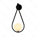 Ver imagem 1 de Arandela 17×40cm G9×1 Metal Preto + Vidro (12cm) Branco