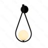 Arandela 17×40cm G9×1 Metal Preto + Vidro (12cm) Branco - 1