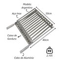 Ver imagem 2 de Grelha Parrilha Argentina Aço Inox com Caixa Gordura 50x40cm